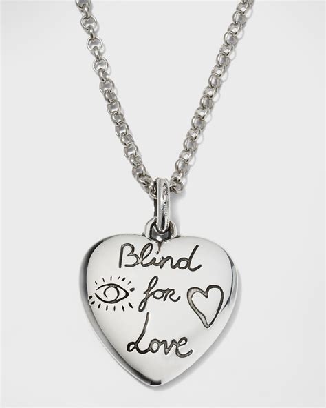 gucci blind for love necklace in silver